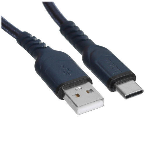 Купить Кабель круглый Hoco USB Type-C - USB 2.0 Type-A синий 1 м  5475034. Характеристики, отзывы и цены в Донецке