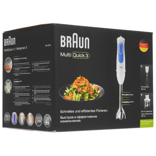 Купить Блендер погружной Braun MQ3025 Spaghetti белый  1128112. Характеристики, отзывы и цены в Донецке