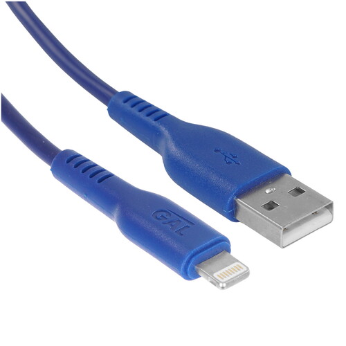 Купить Кабель круглый GAL Lightning 8-pin - USB 2.0 Type-A синий 1 м  9051494. Характеристики, отзывы и цены в Донецке