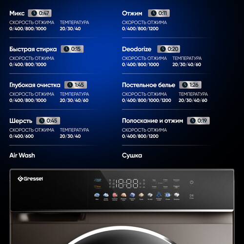 Купить Стирально-сушильная машина Gressel RUBS77603 черный  9256870. Характеристики, отзывы и цены в Донецке