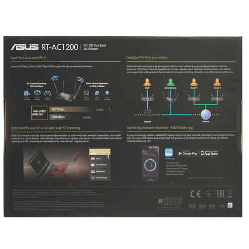 Купить Wi-Fi роутер ASUS RT-AC1200 V2  4881159. Характеристики, отзывы и цены в Донецке