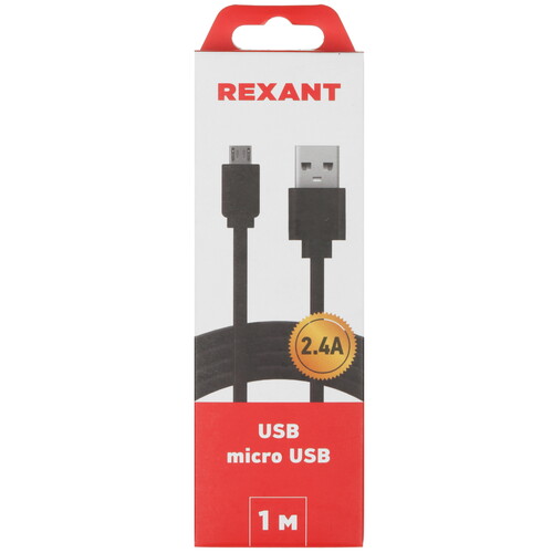 Купить Кабель плоский REXANT micro USB - USB 2.0 Type-A черный 1 м  5479547. Характеристики, отзывы и цены в Донецке
