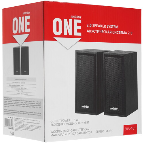 Купить Колонки SmartBuy ONE черный  5366277. Характеристики, отзывы и цены в Донецке