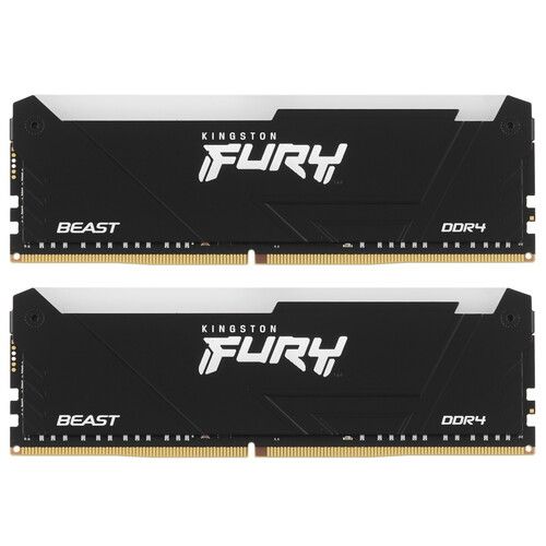 Купить Оперативная память Kingston FURY Beast Black RGB [KF436C17BB2AK2/16] 16 ГБ  9100106. Характеристики, отзывы и цены в Донецке