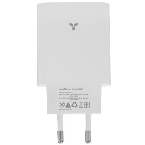 Купить Сетевое зарядное устройство Accesstyle Agate 40W2C белый  5074222. Характеристики, отзывы и цены в Донецке