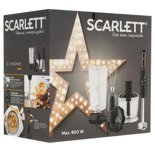 Купить Блендер погружной Scarlett SC-HB42M45 черный  9052455. Характеристики, отзывы и цены в Донецке