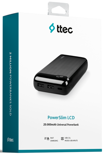Купить Портативный аккумулятор TTEC PowerSlim LCD черный  9140700. Характеристики, отзывы и цены в Донецке