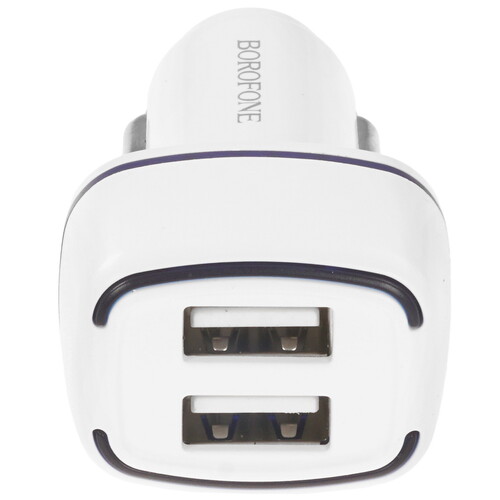 Купить Автомобильное ЗУ Borofone BZ14 белый  9244272. Характеристики, отзывы и цены в Донецке