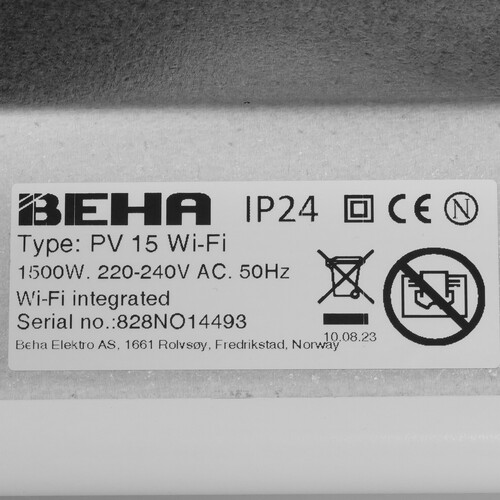 Купить Конвектор BEHA PV 15 Wi-Fi  9181854. Характеристики, отзывы и цены в Донецке