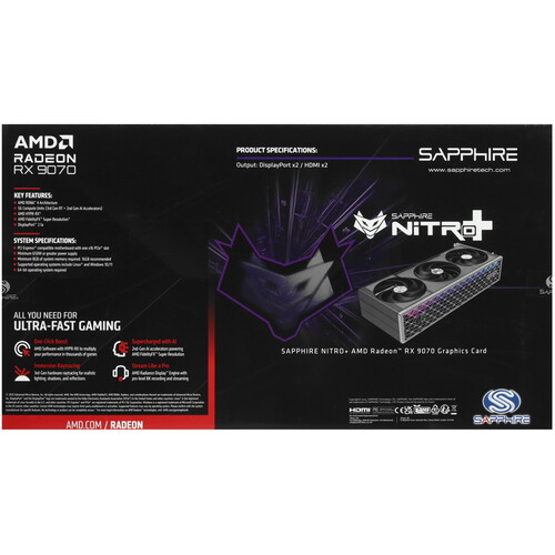 Купить Видеокарта Sapphire AMD Radeon RX 9070 NITRO+ GAMING OC  5632879. Характеристики, отзывы и цены в Донецке