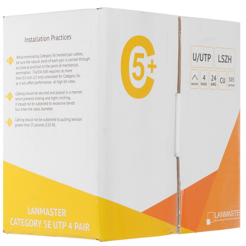 Купить Витая пара Lanmaster LAN-5EUTP-PT-LSZH-OR  9308712. Характеристики, отзывы и цены в Донецке