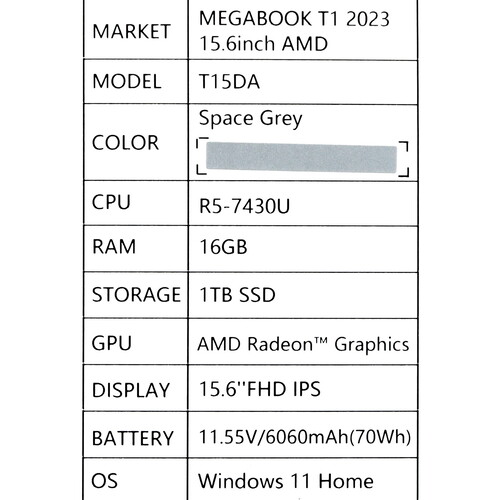Купить 15.6" Ноутбук Tecno Megabook T1 серый  5483516. Характеристики, отзывы и цены в Донецке