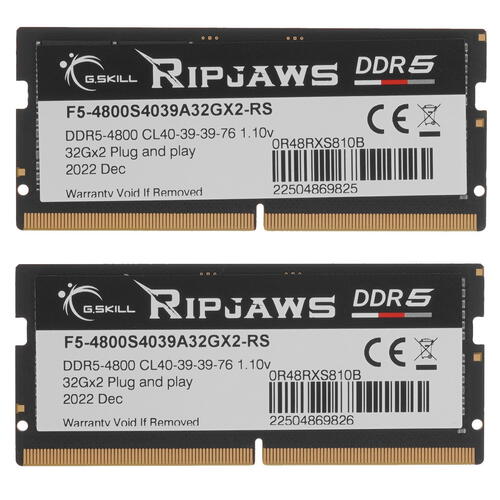 Купить Оперативная память SODIMM G.Skill Ripjaws [F5-4800S4039A32GX2-RS] 64 ГБ  5087420. Характеристики, отзывы и цены в Донецке