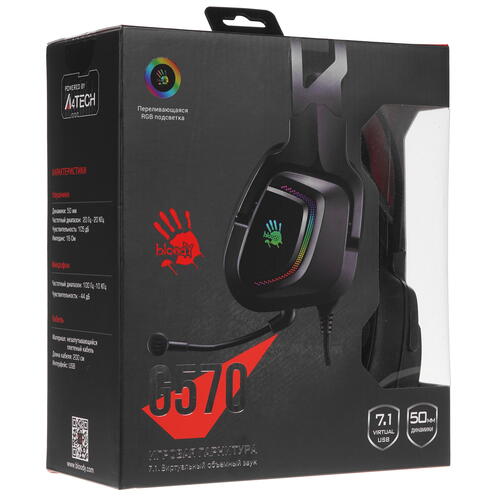 Купить Проводные наушники A4Tech Bloody G570 черный 2021  4758932. Характеристики, отзывы и цены в Донецке