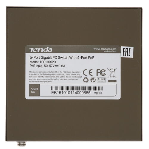 Купить Коммутатор Tenda TEG1105PD  4856795. Характеристики, отзывы и цены в Донецке