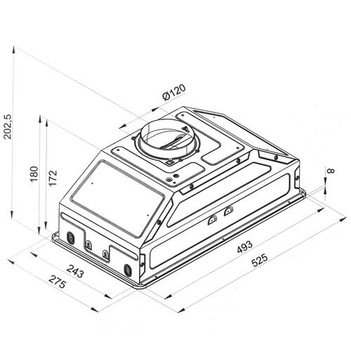 Купить Вытяжка полновстраиваемая KRONA ELISA 600 INOX PB серебристый  5369822. Характеристики, отзывы и цены в Донецке