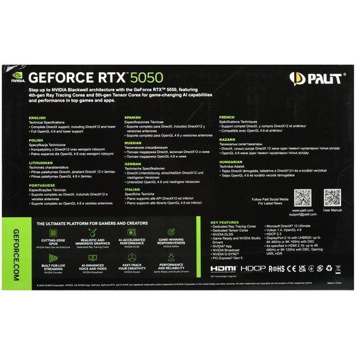 Купить Видеокарта Palit GeForce RTX 5050 Dual  5633007. Характеристики, отзывы и цены в Донецке