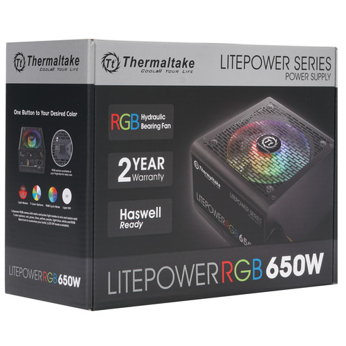 Купить Блок питания Thermaltake Litepower RGB 650W [LTP-650AL2NK] черный  1341207. Характеристики, отзывы и цены в Донецке