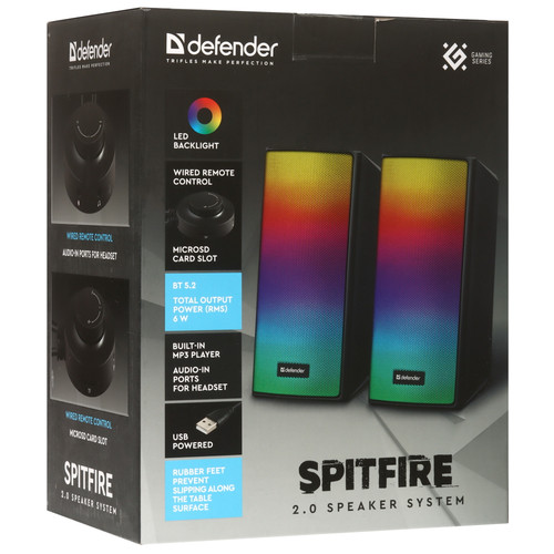 Купить Колонки Defender Spitfire черный  5463823. Характеристики, отзывы и цены в Донецке