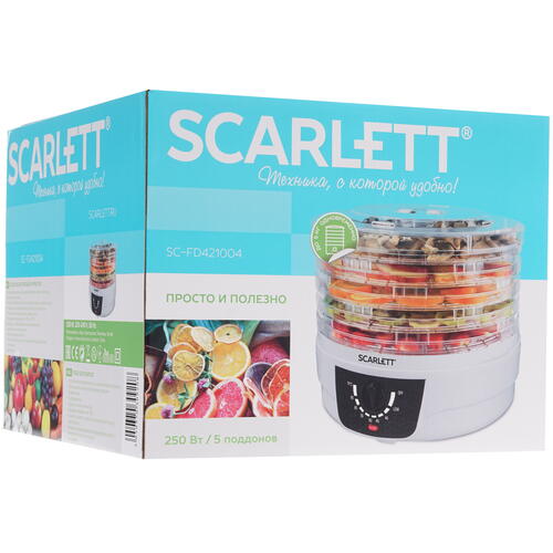 Купить Сушилка для овощей и фруктов Scarlett SC-FD421004 белый  8155167. Характеристики, отзывы и цены в Донецке