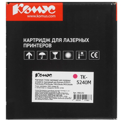 Купить Тонер-картридж лазерный Комус TK-5240M пурпурный, с чипом  9141830. Характеристики, отзывы и цены в Донецке