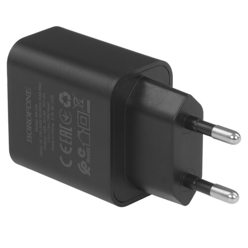 Купить Сетевое зарядное устройство Borofone BA72A черный  5474822. Характеристики, отзывы и цены в Донецке