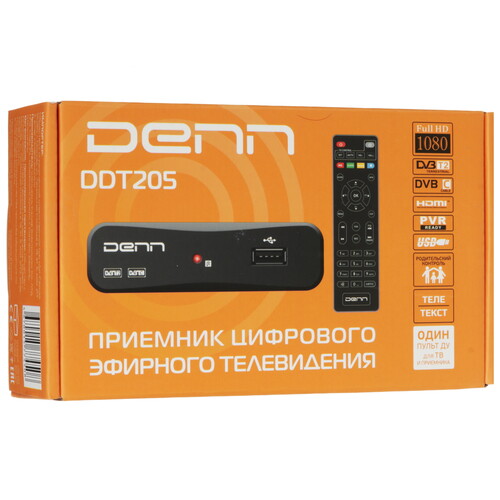 Купить Приставка для цифрового ТВ DENN DDT205 черный  5621428. Характеристики, отзывы и цены в Донецке