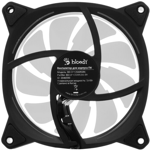 Купить Вентилятор Bloody BD-CF120ARGB6 [BD-CF120ARGB6-BK] черный  9244240. Характеристики, отзывы и цены в Донецке
