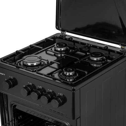 Купить Газовая плита Kraft KF-FSK5301GBL черный  9130787. Характеристики, отзывы и цены в Донецке