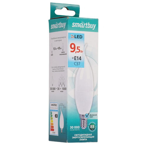 Купить Лампа светодиодная Smartbuy C37-9.5W/4000/E14  9192839. Характеристики, отзывы и цены в Донецке