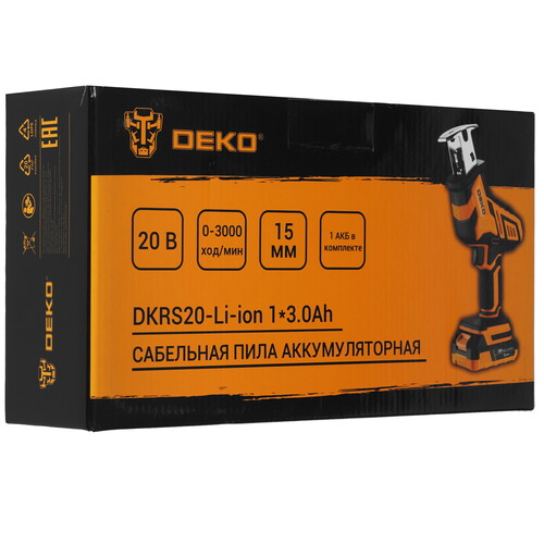 Купить Сабельная пила DEKO DKRS20-Li-ion UNV 20V  9200192. Характеристики, отзывы и цены в Донецке