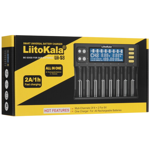 Купить Зарядное устройство LiitoKala Lii-S8 EU+Carcable  9212339. Характеристики, отзывы и цены в Донецке