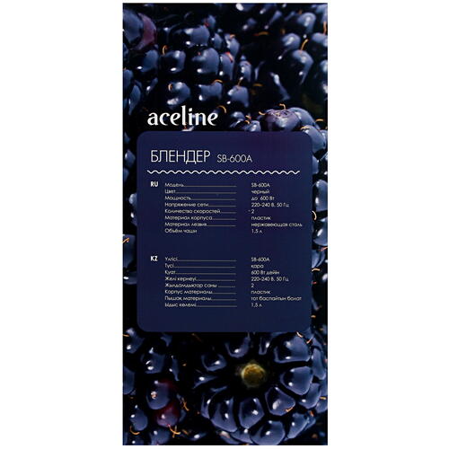 Купить Блендер стационарный Aceline SB-600A черный  5402540. Характеристики, отзывы и цены в Донецке