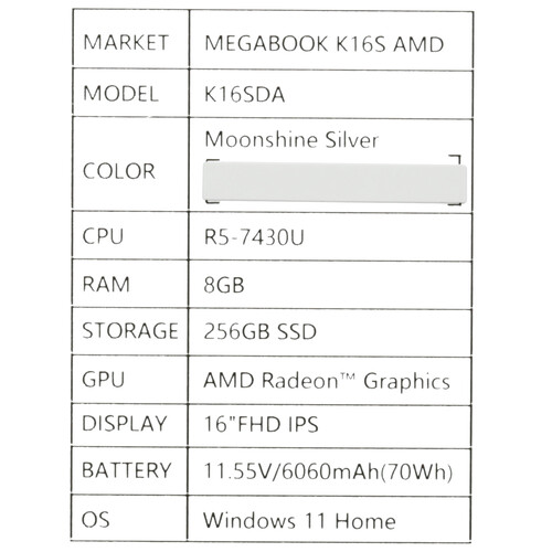 Купить 16" Ноутбук Tecno Megabook K16S серебристый  5618694. Характеристики, отзывы и цены в Донецке
