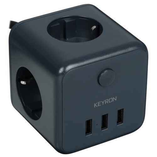 Купить Сетевой фильтр Keyron 315BU черный  5452037. Характеристики, отзывы и цены в Донецке