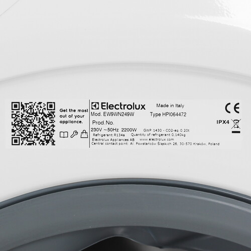 Купить Стирально-сушильная машина Electrolux EW9WN249W белый  5085461. Характеристики, отзывы и цены в Донецке