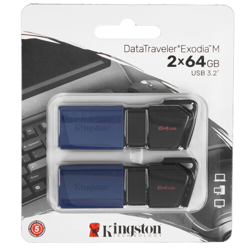 Купить Память USB Flash 64 ГБ Kingston DataTraveler Exodia М [DTXM/64GB-2P]  5459375. Характеристики, отзывы и цены в Донецке