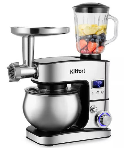 Купить Кухонная машина Kitfort KT-3471 серебристый  9117560. Характеристики, отзывы и цены в Донецке
