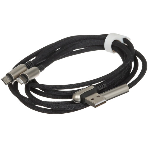 Купить Кабель круглый Hoco Lightning 8-pin, micro USB - USB 2.0 Type-A черный 1.5 м  5474961. Характеристики, отзывы и цены в Донецке