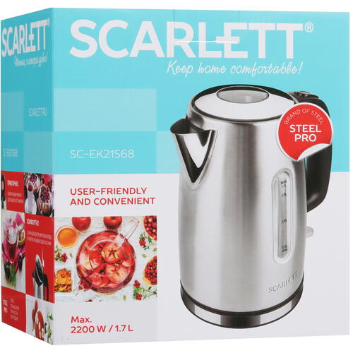 Купить Электрочайник Scarlett SC-EK21S68 серебристый  8154067. Характеристики, отзывы и цены в Донецке