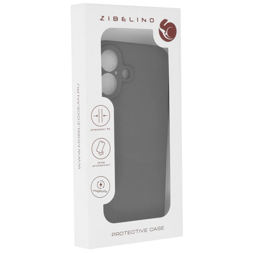 Купить Накладка  Zibelino Soft Case для Apple iPhone 16 серый  9274582. Характеристики, отзывы и цены в Донецке