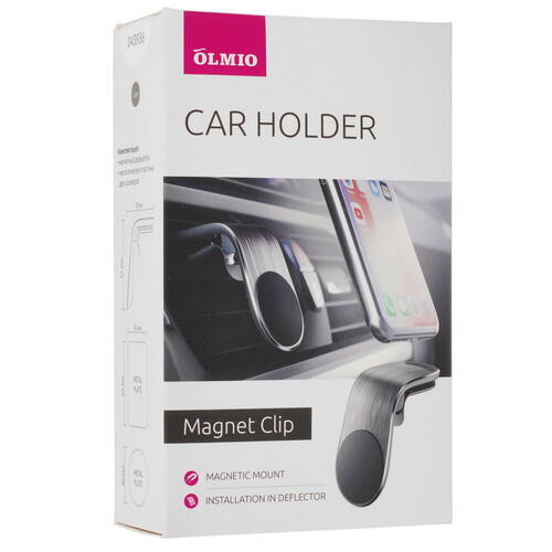 Купить Держатель автомобильный Olmio Magnet Clip серебристый  5020225. Характеристики, отзывы и цены в Донецке
