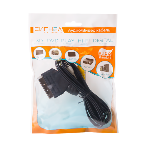 Купить Кабель  Сигнал SCART - 3RCA, 1 м  5480137. Характеристики, отзывы и цены в Донецке