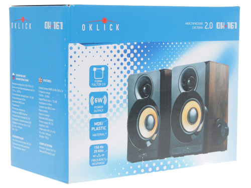Купить Колонки Oklick OK-161 коричневый  1125061. Характеристики, отзывы и цены в Донецке