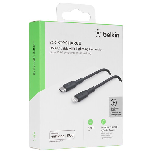 Купить Кабель круглый Belkin Lightning 8-pin MFI - USB Type-C черный 1 м  9115857. Характеристики, отзывы и цены в Донецке