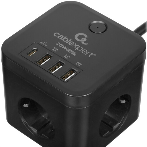 Купить Сетевой фильтр Cablexpert CUBE-3-CU3-B-1.5 черный  9154785. Характеристики, отзывы и цены в Донецке
