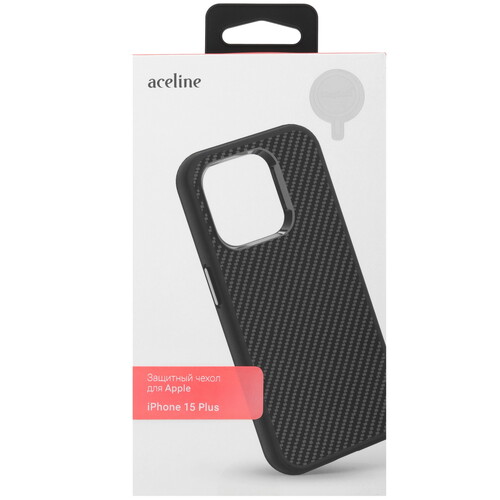 Купить Накладка  Aceline Carbon для Apple iPhone 15 Plus черный  9105837. Характеристики, отзывы и цены в Донецке