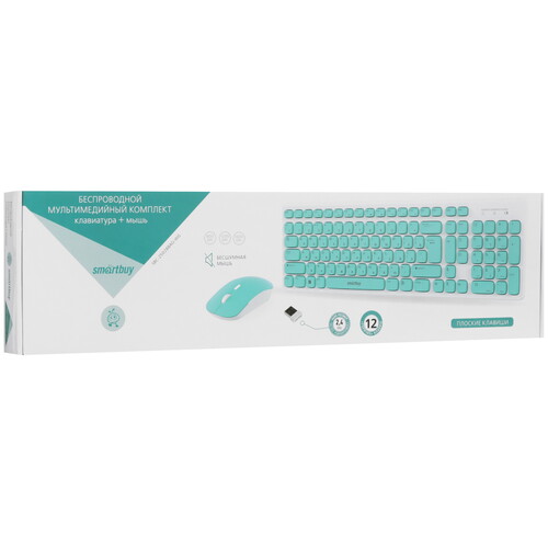 Купить Клавиатура+мышь беспроводная   Smartbuy SBC-250288AG-WG белый  9096702. Характеристики, отзывы и цены в Донецке