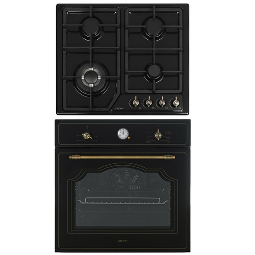 Купить Комплект духовой шкаф+варочная панель DEXP Rustic, черный  5941527. Характеристики, отзывы и цены в Донецке