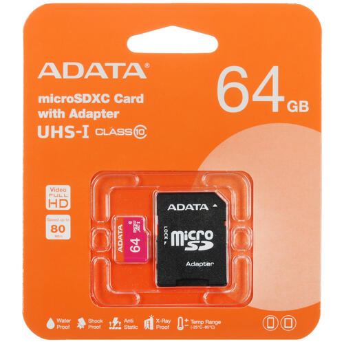 Купить Карта памяти ADATA Premier microSDXC 64 ГБ [AUSDX64GUICL10-RA1]  5449590. Характеристики, отзывы и цены в Донецке